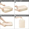 sac de cubes d'emballage à compression de voyage, valise portable, organisateurs de vêtements, étuis de rangement de bagages étanches, sacs à tiroirs 4 pièces/ensemble