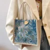 sac à main portable en lin pour femme, style ins, sacs à main pour étudiants, sacs à poignée supérieure pour femme, créateur de luxe, mode