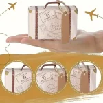 Mini valise boîte à bonbons pour fête d&rsquo;anniversaire, mariage, voyage, fête à thème, toutes sortes d&rsquo;événements de vacances, livré avec étiquette et ficelle