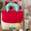 sac de maquillage de cabine mignon de grande capacité, étui à cosmétiques portatif kawaii en forme de maison, étui de rangement carré, sac de rangement portable pour filles