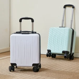 Valise légère en cuir pour femmes de 14 pouces, mallette d’embarquement de voyage aérien, petite nouvelle boîte de mot de passe pour hommes, valises sur roulettes Valise légère en cuir pour femmes de 14 pouces, mallette d’embarquement de voyage aérien, petite nouvelle boîte de mot de passe pour hommes, valises sur roulettes