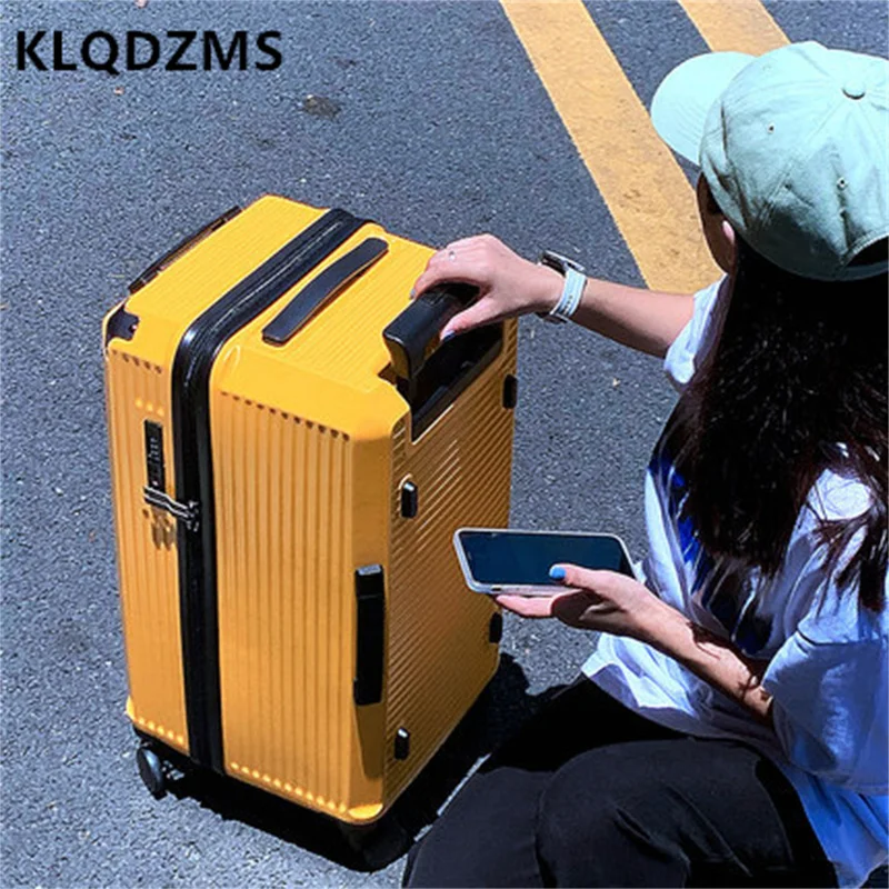 klqdzms valise grande capacité abs + boîtier de chariot pc essentiels de voyage en famille bagages roulants à roulettes unisexe de haute qualité