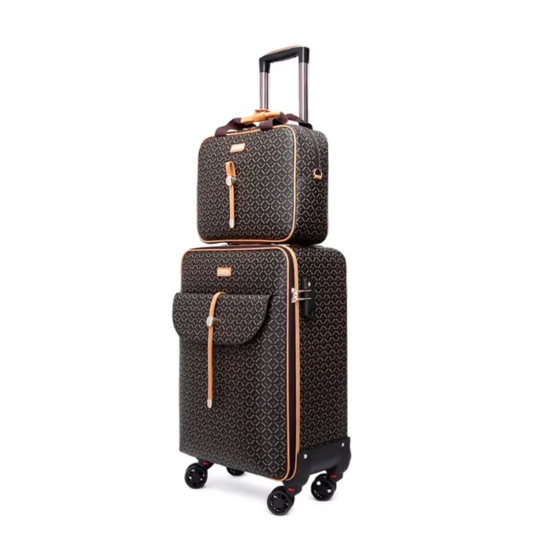 ensemble de bagages à roulettes avec sac fourre tout, valise vintage, marque de luxe, sac de sport, valise de voyage, 16 po, 20 po, 24 po
