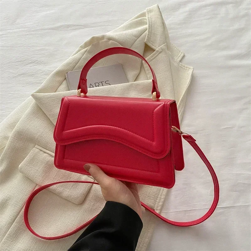 sac à main en cuir pu de bonne qualité pour femmes, sac à bandoulière de couleur unie, petit fourre tout pour femmes et filles