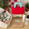 sac de maquillage de cabine mignon de grande capacité, étui à cosmétiques portatif kawaii en forme de maison, étui de rangement carré, sac de rangement portable pour filles