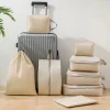 ensemble/6 pièces emballage compressible sac de rangement de voyage cubes valise étanche en nylon portable avec sac à main organisateur de bagages