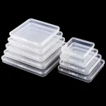 Boîte de rangement d’emballage carrée Portable, boîte en plastique Durable pour petits articles, organisateur d&rsquo;articles divers, conteneur Transparent de perles de bijoux