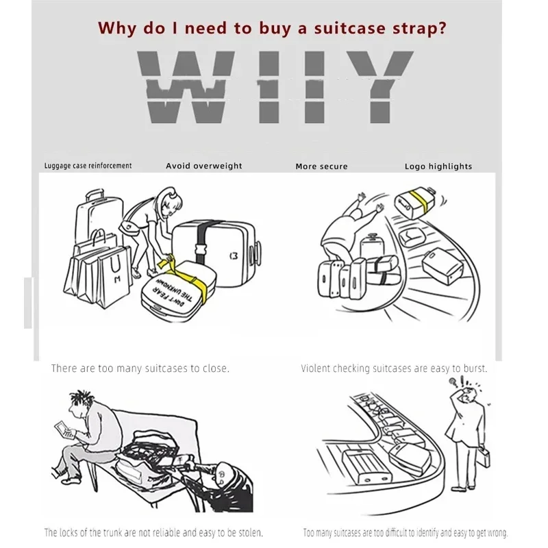 sangles de bagages réglables pratiques, élastiques portables, facile à voyager, ceinture réutilisable nécessaire, protège les articles d'accessoires de valise