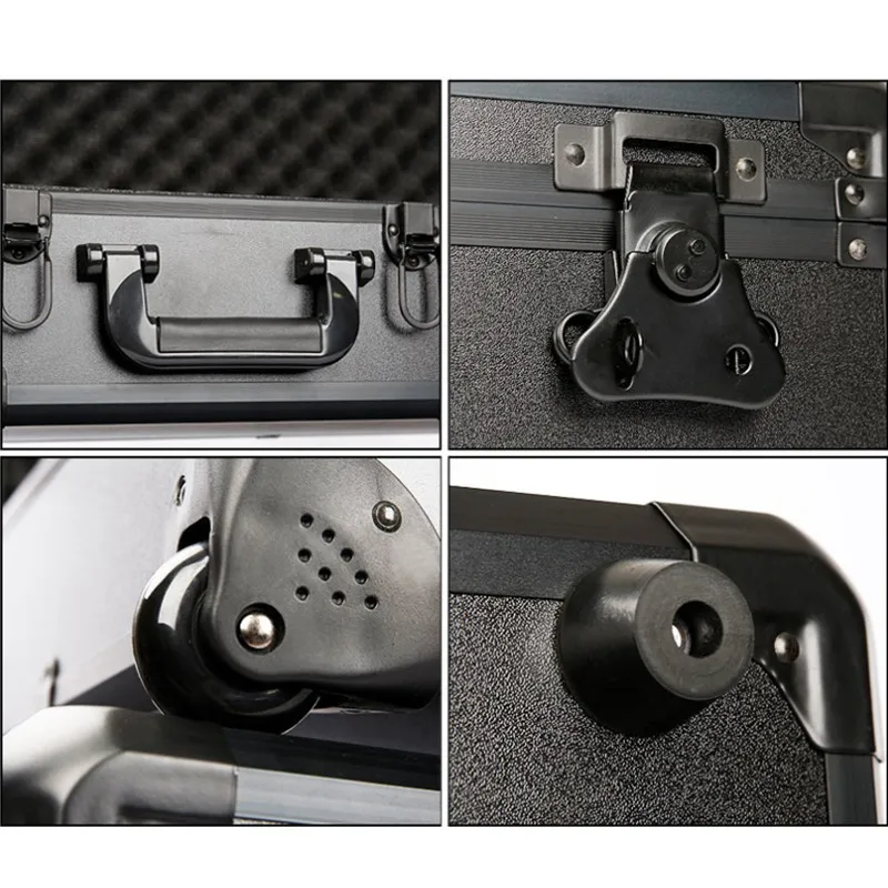 boîte à outils portable en aluminium avec roulettes, valise multifonctionnelle, longue boîte à outils oller, équipement de sécurité