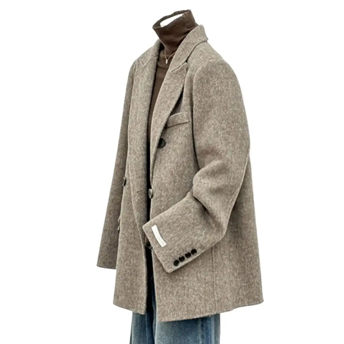 manteau de costume court en laine pour femme, grande taille, nouvelle mode automne hiver 2021, petite taille, élégant, nouvelle collection, boutonné, style décontracté