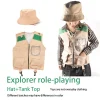 Ensemble de gilet d&rsquo;aventure en plein air pour enfants, jeu de rôle de Cosplay, vêtements de Performance d&rsquo;aventurier en plein air