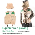 Ensemble de gilet d&rsquo;aventure en plein air pour enfants, jeu de rôle de Cosplay, vêtements de Performance d&rsquo;aventurier en plein air