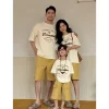 costumes assortis pour la famille, t shirts + shorts en coton à manches courtes pour mère et fils, ensembles deux pièces pour père