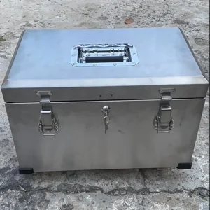 Grande mallette à outils en acier inoxydable, valise de rangement multifonctionnelle pliante, boîte à outils pour électricien, étui rigide entièrement étanche