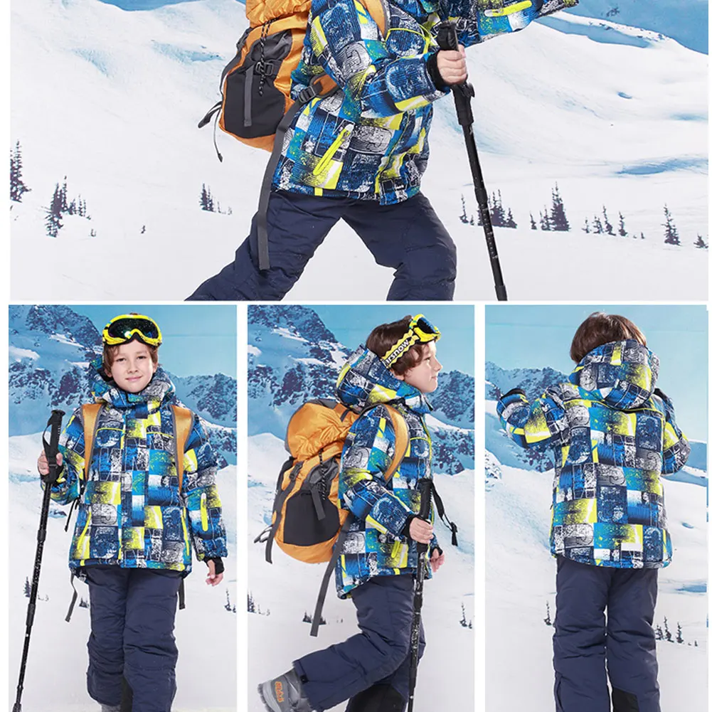 combinaisons de ski pour enfants, vêtements de neige pour enfants, coupe vent, imperméable, veste de ski chaude pour filles et garçons, pantalons à bavette, combinaisons de snowboard, tenues d'hiver