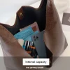 sac fourre tout léger en cuir pu souple pour femme, grande capacité, grand sac initié, sac sous les bras, fermeture à moraillon, style décontracté