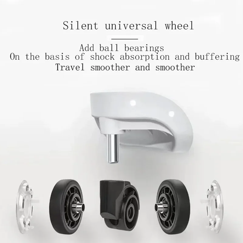 wcontewheels roues de valise universelles, accessoires de bagages, pièces de rechange, lisse, résistante à l'usure, 2 pièces/ensemble