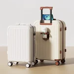 Valise d’embarquement de 20 pouces de mode coréenne, bagage multifonction résistant aux rayures pour femmes et hommes avec 360 °   Roues et serrure TSA