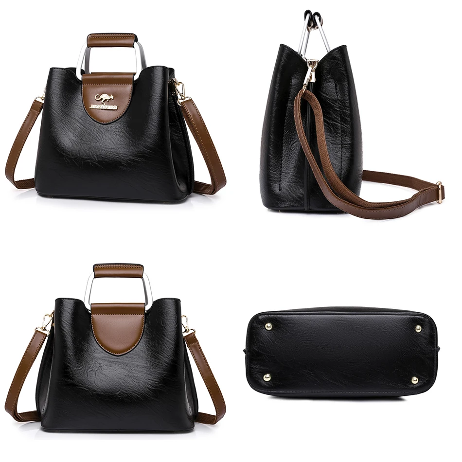 sac à main de luxe de styliste pour femmes, sacoche en cuir huilé de marque, fourre tout à bandoulière, petit sac à la mode, 2024