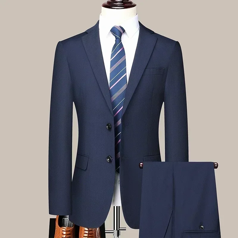 s 8xl nouveau (blazer + pantalon) hommes mode business gentleman tendance slim fit décontracté mariage voyage grande taille solide document trempé