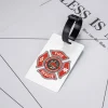 Étiquette de bagage de pompier de sauvetage d'incendie pour les valises, couverture de confidentialité, nom, carte d'identité