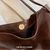 sac fourre tout en cuir pu souple pour femmes, pochette sous les bras de grande capacité, sac à bandoulière rétro décontracté, sacs seau portables