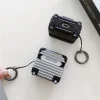 Valise rétractable argentée pour AirPods 1/2/3/4/Pro, housse de Style bagage antichoc, accessoire de voyage à la mode