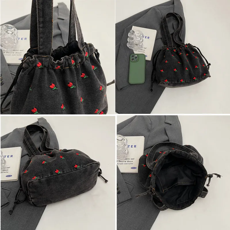 sac à main en denim de grande capacité, sac à bandoulière de styliste de mode pour voyage shopping, sacs sous les bras de haute qualité et durable