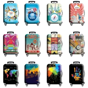 Housse de protection élastique épaisse pour bagages, combinaison à fermeture éclair pour sac de 18 à 32 pouces, housse de valise, housse de chariot, accessoires pratiques de voyage