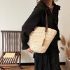 sac à main tissé en rotin pour femmes, sac de plage de grande capacité, sac à main en paille, grand panier shopper, fourre tout, sac fait main boho, nouveau design, 2024