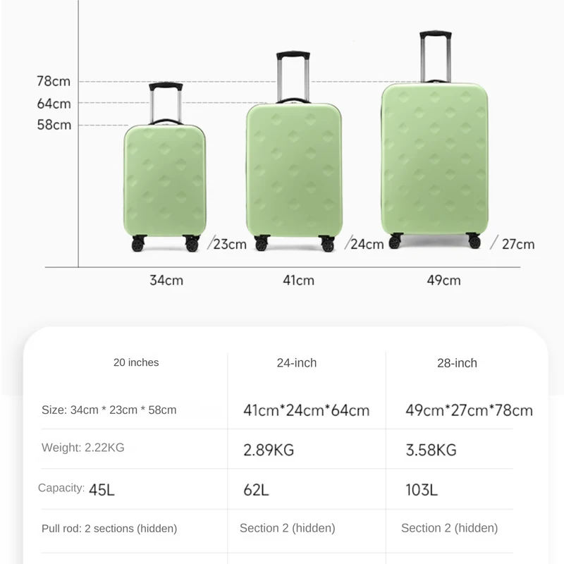 valise de voyage pliable, bagage à roulettes observateur, valise à roulettes avec mot de passe, sac de voyage, 20 ", 24/28", nouveau