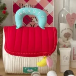 Sac de maquillage de cabine mignon de grande capacité, étui à cosmétiques portatif en forme de maison Kawaii, étui de rangement à fermeture éclair, sac de rangement Portable