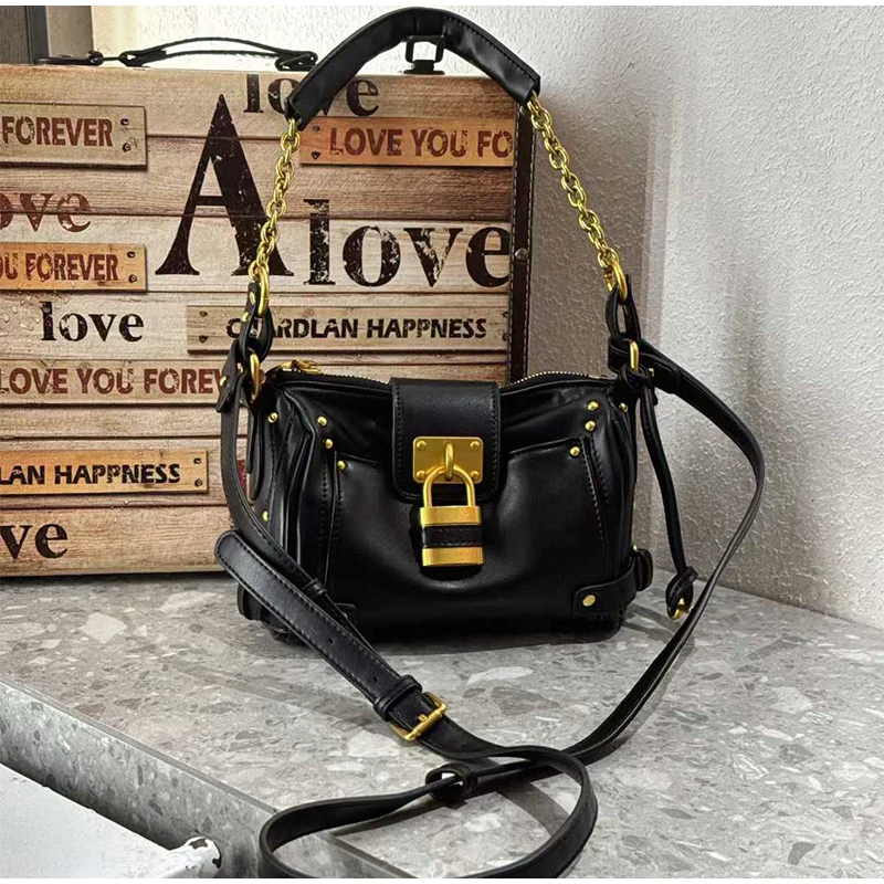sac fourre tout à cadenas de luxe, sac à bandoulière classique de grande capacité, sac à main de styliste à double poignée, porte documents horizontal en cuir souple