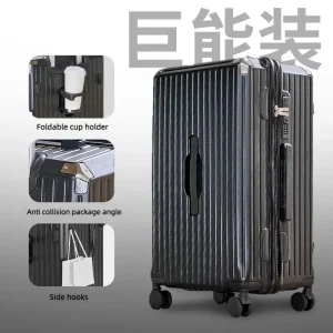 Bagage 20 pouces | Porte-gobelet/valise multifonctionnelle étanche, transport à main, grande capacité, roue universelle, valise Simple Bagage 20 pouces | Porte-gobelet/valise multifonctionnelle étanche, transport à main, grande capacité, roue universelle, valise Simple