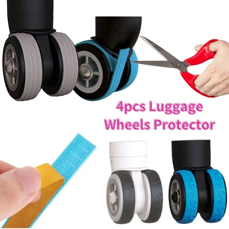 protecteur de roues de bagages en silicone, 8/4 pièces, roulettes, chaussures, valise, étui de protection avec roues silencieuses, accessoires de couverture de protection