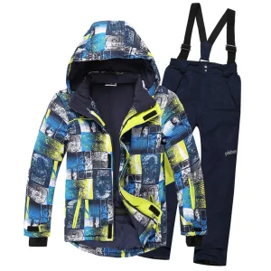 Combinaisons de ski pour enfants, vêtements de neige pour enfants, coupe-vent, imperméable, veste de ski chaude pour filles et garçons, pantalons à bavette, combinaisons de snowboard, tenues d’hiver Combinaisons de ski pour enfants, vêtements de neige pour enfants, coupe-vent, imperméable, veste de ski chaude pour filles et garçons, pantalons à bavette, combinaisons de snowboard, tenues d’hiver