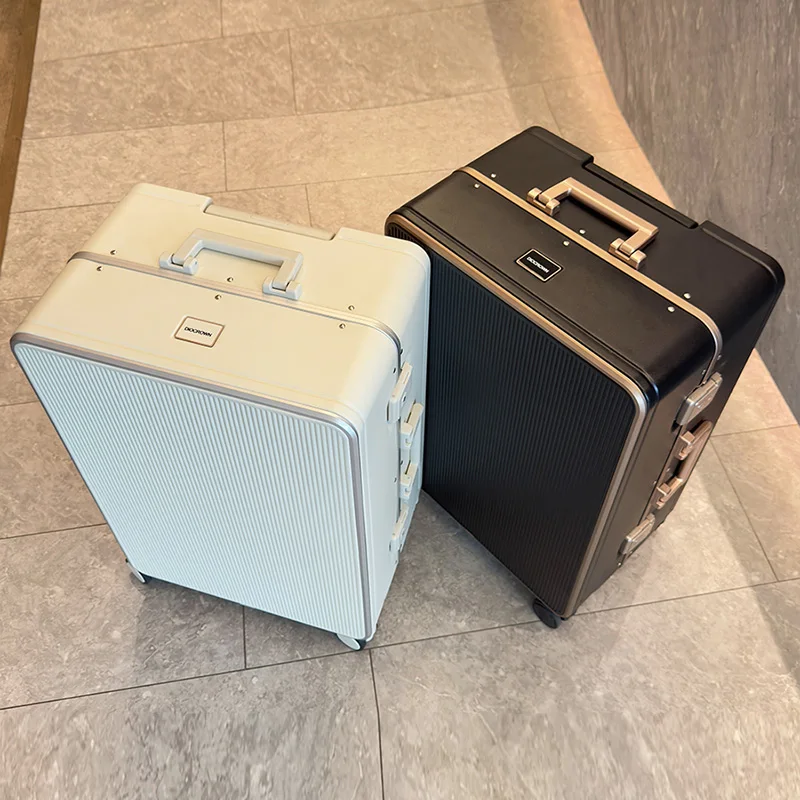 nouveau bagage hommes et femmes 20 28 pouces grande capacité cadre en aluminium valise de voyage avec poignée rétractable mot de passe valise
