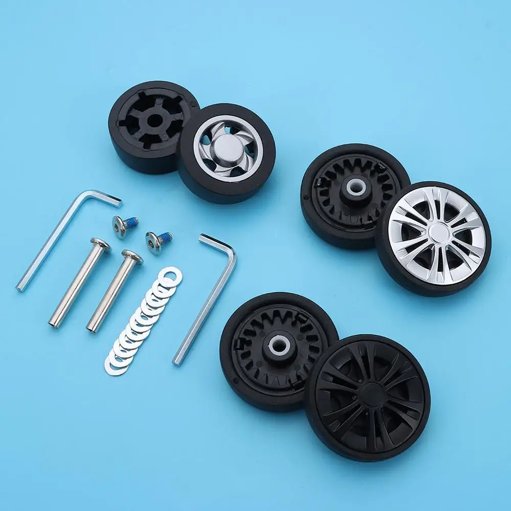 roues de valise de remplacement résistantes à l'usure avec vis, roues de remplacement, roulettes silencieuses, essieux, kit de réparation, accessoires de bagages
