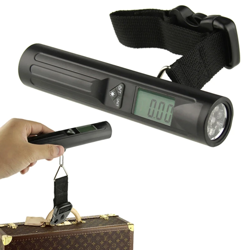 à bagages numérique Portable améliorée, poids valise pour avec lampe poche 40kg/10g 8 lumières LED F0T6 à bagages numérique Portable améliorée, poids valise pour avec lampe poche 40kg/10g 8 lumières LED F0T6