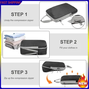 Cubes d’emballage à Compression tendance, 8 ensembles de Cubes d’emballage ultralégers pour valise à main, emballage de voyage pour organisateur de valise B Cubes d’emballage à Compression tendance, 8 ensembles de Cubes d’emballage ultralégers pour valise à main, emballage de voyage pour organisateur de valise B