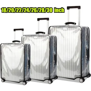 Housse de valise pour bagages de 18 à 30 pouces, manchon de protection épais en PVC transparent approuvé par TSA, housse étanche pour bagages à roulettes