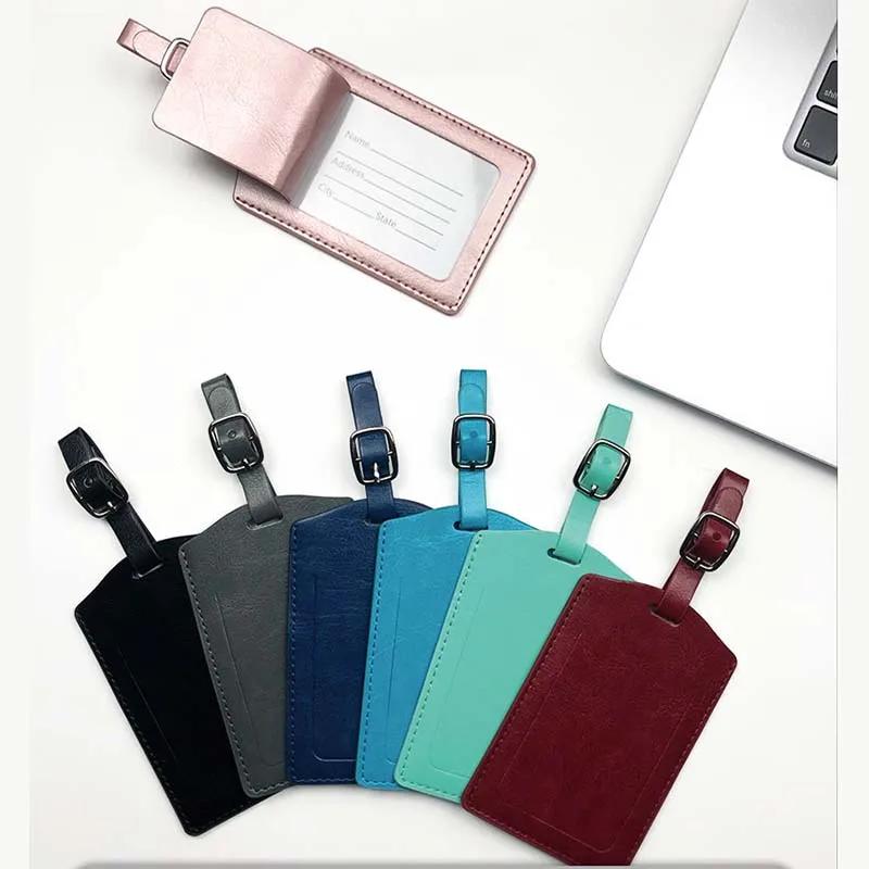 Étiquette de nom de bagage de voyage de valise en cuir d'unité centrale de faveur de mariage portatif étiquette de sac de bagage