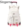 2025 enfants sac à dos à roulettes étudiants cartable sacs à dos roulants sac enfants école chariot bookbag filles sac d'école avec roues