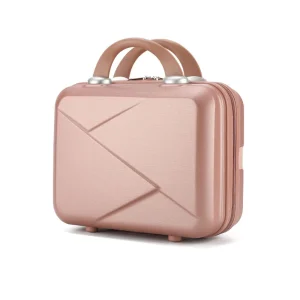 Nouvelle valise de voyage pour femmes, 14 pouces, kaki/rose/argent/noir, petite valise de voyage pour femmes, matériau de compression, taille: 30-15-23cm