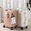 Valise multifonction frein roue bagages avec chargement USB cadre en aluminium valise cabine de voyage mâle et femelle transporteur 28 pouces Valise multifonction frein roue bagages avec chargement USB cadre en aluminium valise cabine de voyage mâle et femelle transporteur 28 pouces