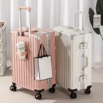 Valise multifonction frein roue bagages avec chargement USB cadre en aluminium valise cabine de voyage mâle et femelle transporteur 28 pouces