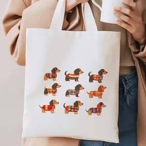 Sac fourre-tout Chic imprimé teckel, sac à main à bandoulière de grande capacité pour femmes, sac de Shopping pour les déplacements quotidiens, le Shopping, le pique-nique, les voyages