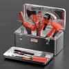 mallette à outils multifonctionnelle, boîte à outils électronique en acier inoxydable, valise à outils, grand étui rigide portable étanche