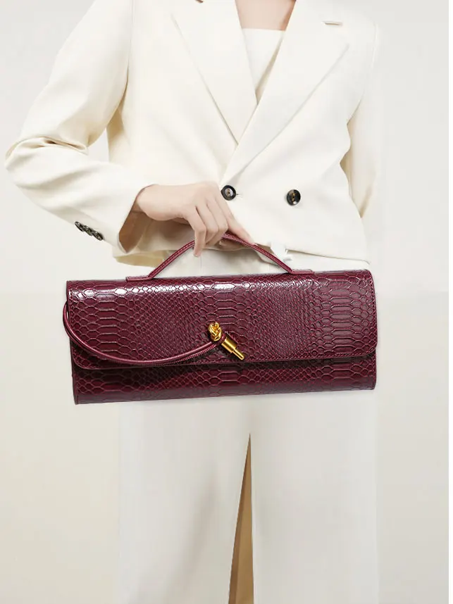 Sac à poignée supérieure Design de luxe pour femmes, sac à main de soirée Long, sacs à bandoulière motif Crocodile, tenues à la mode Sac à poignée supérieure Design de luxe pour femmes, sac à main de soirée Long, sacs à bandoulière motif Crocodile, tenues à la mode