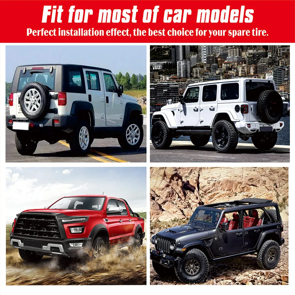 housse de protection pour pneus de secours de voiture, 4x4 roues, protection étanche, sac de rangement pour pneus en cuir pvc, roue anti poussière adaptée au camion rv suv